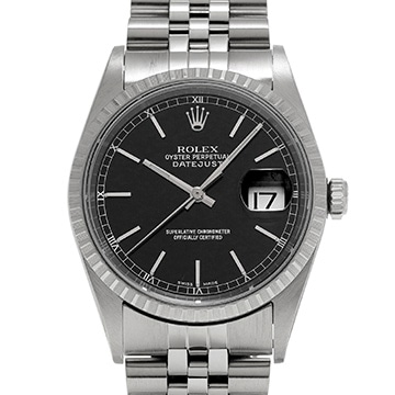 ロレックス デイトジャスト 16220 ブラック メンズ 時計 【中古】【wristwatch】