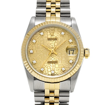 ロレックス デイトジャスト 68273G シャンパンコンピュータ/ダイヤモンド ユニセックス 時計 【中古】【wristwatch】