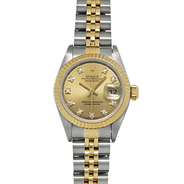 ロレックス デイトジャスト 69173G シャンパン/ダイヤモンド レディース 時計 【中古】【wristwatch】