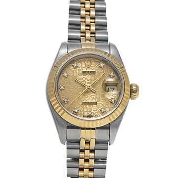 ロレックス デイトジャスト 26 69173G シャンパンコンピュータ/ダイヤモンド レディース 時計 【中古】【wristwatch】
