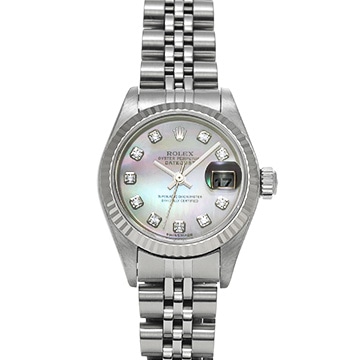 ロレックス デイトジャスト 79174NG ホワイトシェル/ダイヤモンド レディース 時計 【中古】【wristwatch】