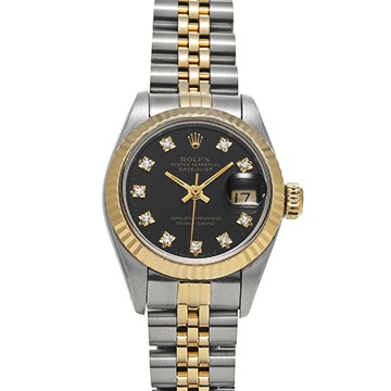 ロレックス デイトジャスト 69173G ブラック/ダイヤモンド レディース 時計 【中古】【wristwatch】