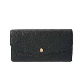 ルイ ヴィトン モノグラムアンプラント ポルトフォイユ エミリー ブラック M62369 レザー レディース 財布 【中古】【purse】