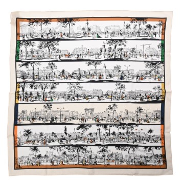 エルメス カレ 70 SOIE VINTAGE ﾏﾙﾁｶﾗｰ ｼﾙｸ100% ホワイト/ブラック/マルチカラー シルク レディース 【新品】【other】