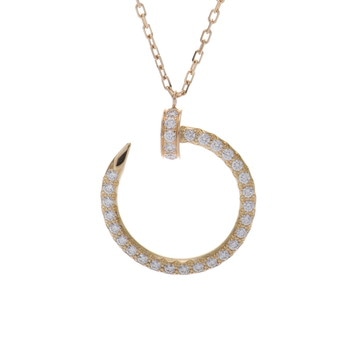 カルティエ ジュストアンクル ネックレス パヴェ ゴールド K18イエローゴールド YG レディース ジュエリー 【中古】【jewelry】
