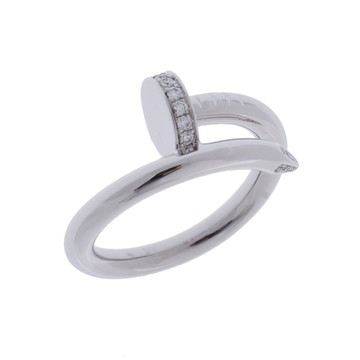 カルティエ ジュストアンクル リング #52 シルバー K18ホワイトゴールド WG レディース ジュエリー 【中古】【jewelry】
