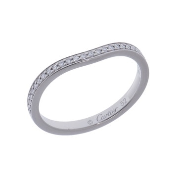 カルティエ バレリーナ ハーフエタニティ リング #52 シルバー Pt950プラチナ レディース ジュエリー 【中古】【jewelry】