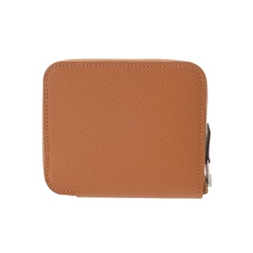 エルメス アザップ コンパクト シルクイン ゴールド ヴォーエプソン ユニセックス 財布 【新品】【purse】