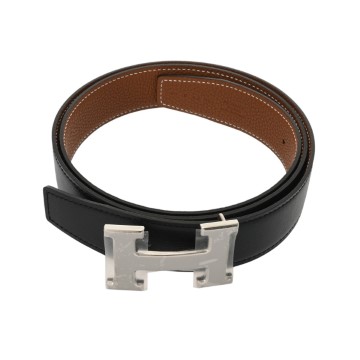 エルメス ベルトバックル H ＆レザーベルト #95 ブラック/ゴールド ボックスカーフ/トゴ メンズ 【新品】【other】