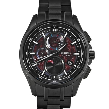 シチズン アテッサ ブラックチタン 限定モデル BY1005-73Z レッド メンズ 時計 【中古】【wristwatch】