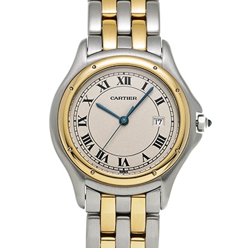 カルティエ パンテール クーガー LM W35006B6 アイボリー レディース 時計 【中古】【wristwatch】
