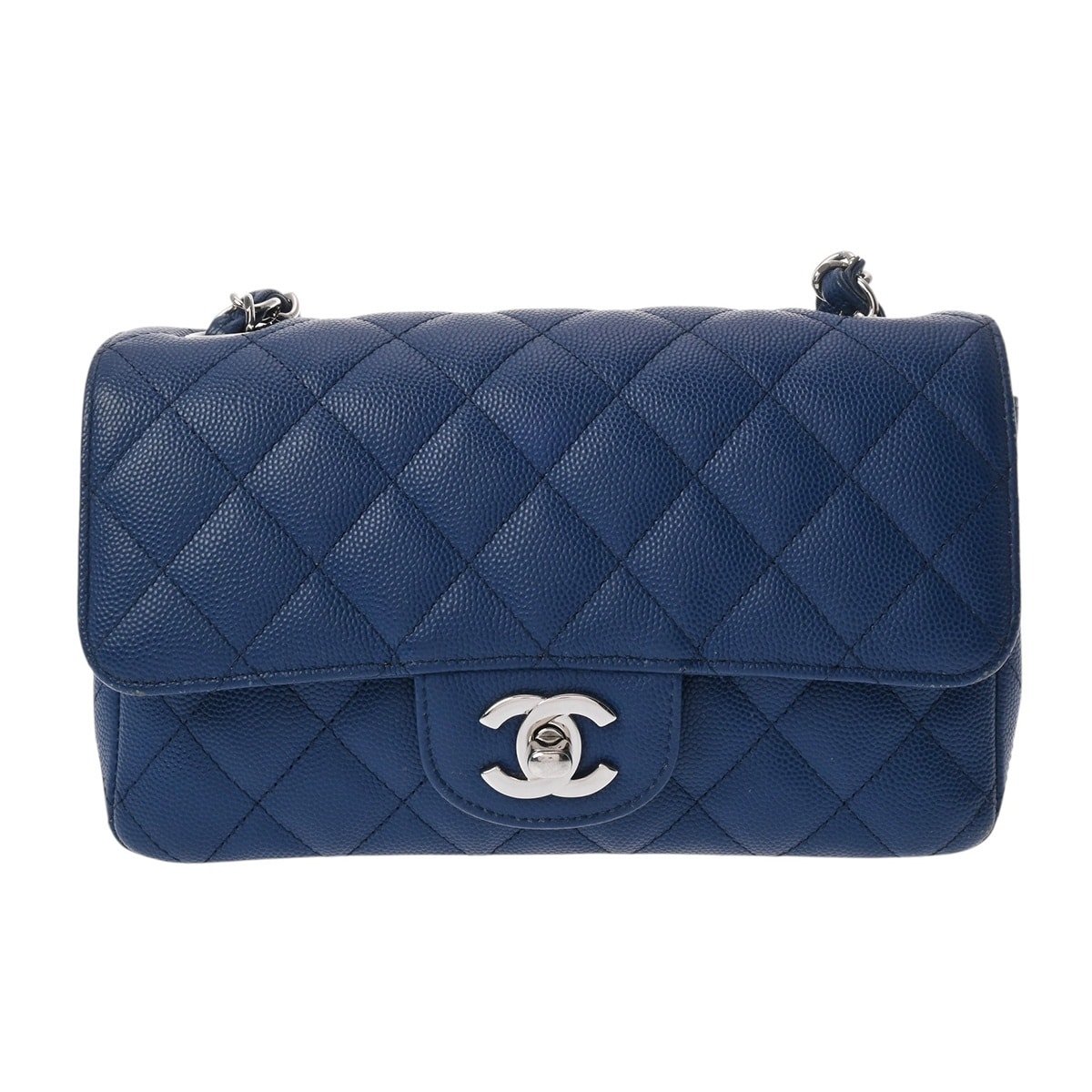シャネル マトラッセ ミニフラップバッグ 20 ブルー A69900 キャビアスキン レディース バッグ 【中古】【bag】