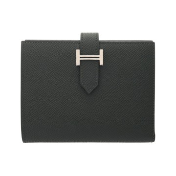 エルメス ベアン コンパクト ヴェールグリス ヴォーエプソン ユニセックス 財布 【中古】【purse】