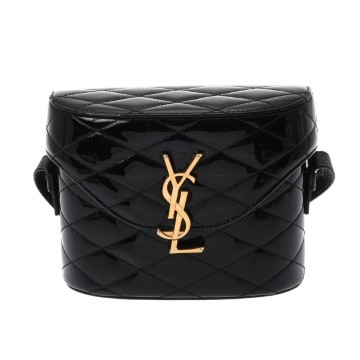 サンローラン ジューンボックス ブラック GAB710080.0622 パテントレザー レディース バッグ 【中古】【bag】