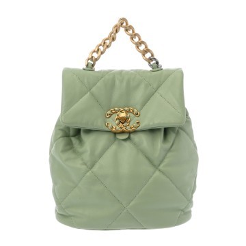 シャネル CHANEL19 CHANEL19 バックパック ライトグリーン AS4223 ラムスキン レディース バッグ 【中古】【bag】