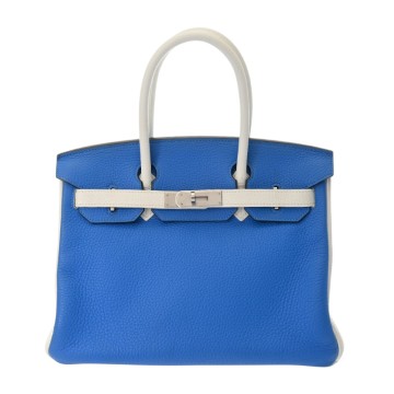エルメス バーキン 30 SPオーダー ブルーイドラ/ブロン トリヨンクレマンス レディース バッグ 【中古】【bag】
