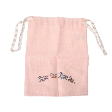 エルメス ベビー ポーチ ピンク コットン ユニセックス 【中古】【bag】