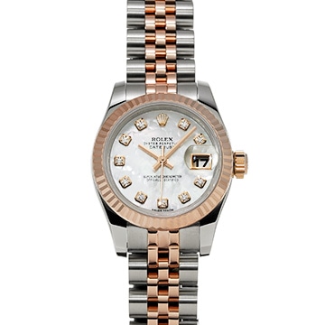 ロレックス デイトジャスト 179171NG ホワイトシェル/ダイヤモンド レディース 時計 【中古】【wristwatch】