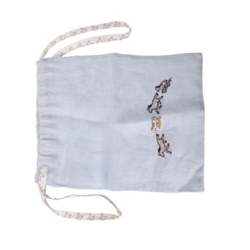 エルメス ベビー ポーチ ブルー コットン ユニセックス 【中古】【bag】