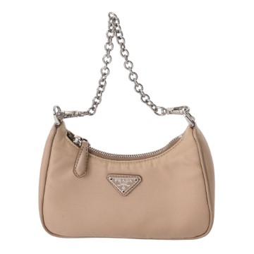 プラダ Re Edition ミニショルダーポーチ ブラック/シルバー金具 1TT122 ナイロン レディース バッグ 【中古】【bag】