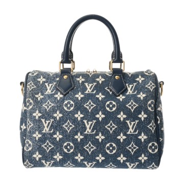 ルイ ヴィトン モノグラムジャガードデニム スピーディバンドリエール 25 マリーヌ M59609 デニム レディース バッグ 【中古】【bag】