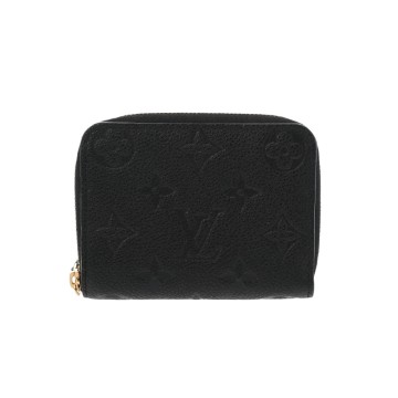 ルイ ヴィトン モノグラムアンプラント ジッピーコインパース ブラック M60574 レザー レディース 財布 【中古】【purse】
