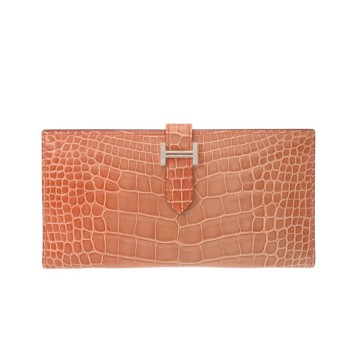 エルメス ベアン スフレ ゼラニウム アリゲーターリセ レディース 財布 【中古】【purse】