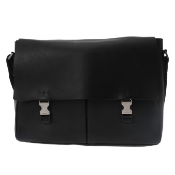 プラダ メッセンジャーバッグ ブラック カーフ メンズ バッグ 【中古】【bag】