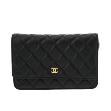 シャネル マトラッセ チェーンウォレット ブラック AP0250 ラムスキン レディース バッグ 【中古】【bag】