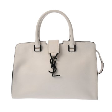 サンローラン ベイビーカバス ホワイト LTH400914 1015 スムースカーフ レディース バッグ 【中古】【bag】