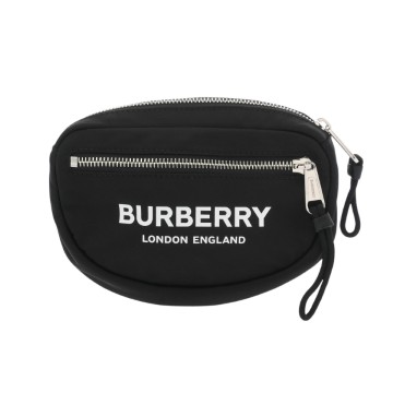 バーバリー ロゴプリント ウエストポーチ ブラック 8014519 ナイロン ユニセックス バッグ 【中古】【bag】