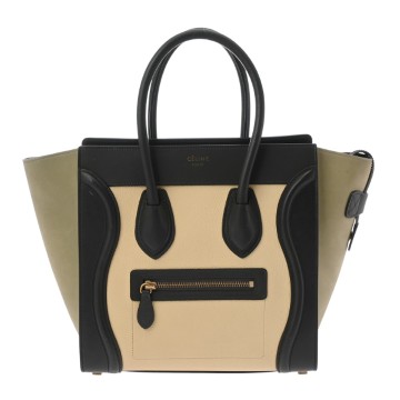 セリーヌ ラゲージ マイクロ マルチカラー 167793 スエード/カーフ レディース バッグ 【中古】【bag】