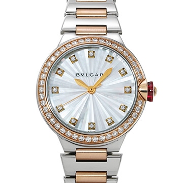 ブルガリ ルチェア 103825 ホワイトシェル/ダイヤモンド レディース 時計 【中古】【wristwatch】