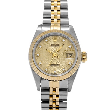ロレックス デイトジャスト 69173G シャンパンコンピュータ/ダイヤモンド レディース 時計 【中古】【wristwatch】