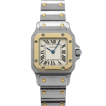 カルティエ サントス ガルベ SM W20012C4 アイボリー レディース 時計 【中古】【wristwatch】