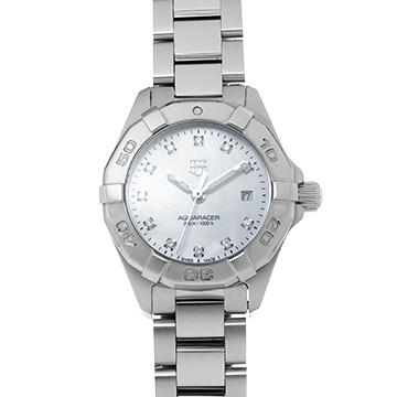 タグ ホイヤー アクアレーサー クォーツ WBD1414.BA0741 ホワイトシェル レディース 時計 【中古】【wristwatch】