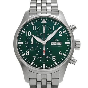 IWC パイロットウォッチ クロノグラフ IW378006 グリーン メンズ 時計 【中古】【wristwatch】