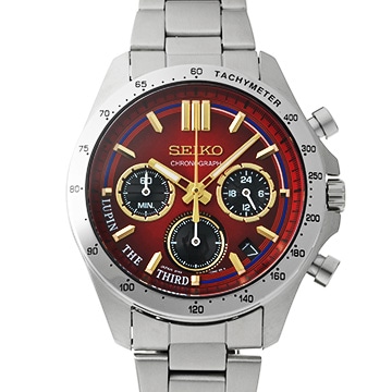 セイコー ルパン三世×セイコー オフィシャルウオッチ 8T63-02X0 ワインレッド メンズ 時計 【中古】【wristwatch】