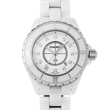シャネル J12 33MM H1628 ホワイト/ダイヤモンド レディース 時計 【中古】【wristwatch】