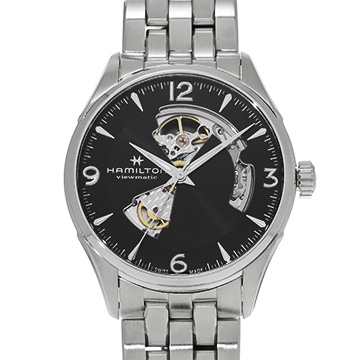 ハミルトン ジャズマスター オープンハート H327050 ブラック メンズ 時計 【中古】【wristwatch】