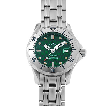 オメガ シーマスター 300 ジャック・マイヨール 1996 2584.41 グリーン レディース 時計 【中古】【wristwatch】
