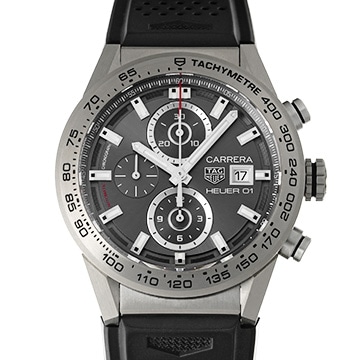 タグ ホイヤー カレラ キャリバーホイヤー01 クロノグラフ CAR208Z.FT6046 グレー メンズ 時計 【中古】【wristwatch】