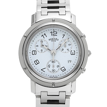 エルメス クリッパー クロノグラフ CL1.910 ブライトブルー メンズ 時計 【中古】【wristwatch】