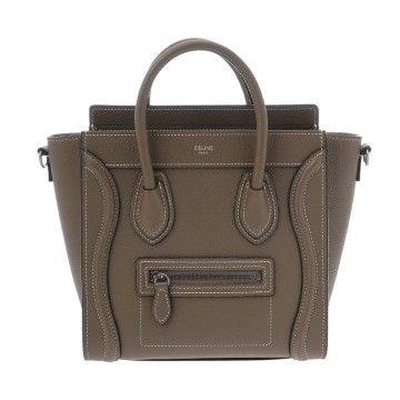 セリーヌ ラゲージ ナノ 2WAY スリ 189243DRU.09SO ドラムドカーフ レディース バッグ 【中古】【bag】