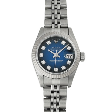 ロレックス デイトジャスト 69174G ブルー/ダイヤモンド レディース 時計 【中古】【wristwatch】