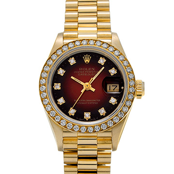 ロレックス デイトジャスト 69138G レッド・グラデーション/ダイヤモンド レディース 時計 【中古】【wristwatch】