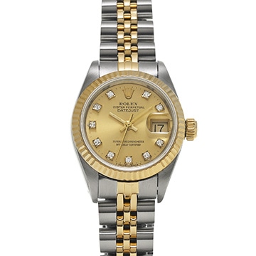 ロレックス デイトジャスト 69173G シャンパン/ダイヤモンド レディース 時計 【中古】【wristwatch】