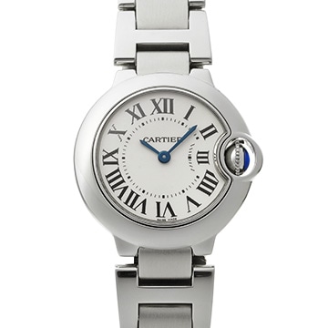 カルティエ バロンブルー ドゥ カルティエ 28mm W69010Z4 シルバー レディース 時計 【中古】【wristwatch】