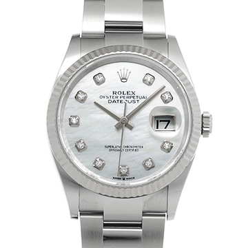 ロレックス デイトジャスト 36 126234NG ホワイトシェル/ダイヤモンド メンズ 時計 【中古】【wristwatch】