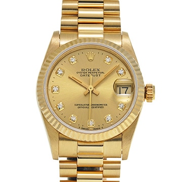 ロレックス デイトジャスト 68278G シャンパン/ダイヤモンド ユニセックス 時計 【中古】【wristwatch】